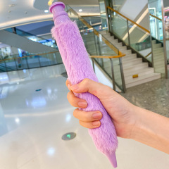 特大ぬいぐるみペン、毛皮のような高価値プレスボールペン、黒のかわいいボールペン、学生パーティー