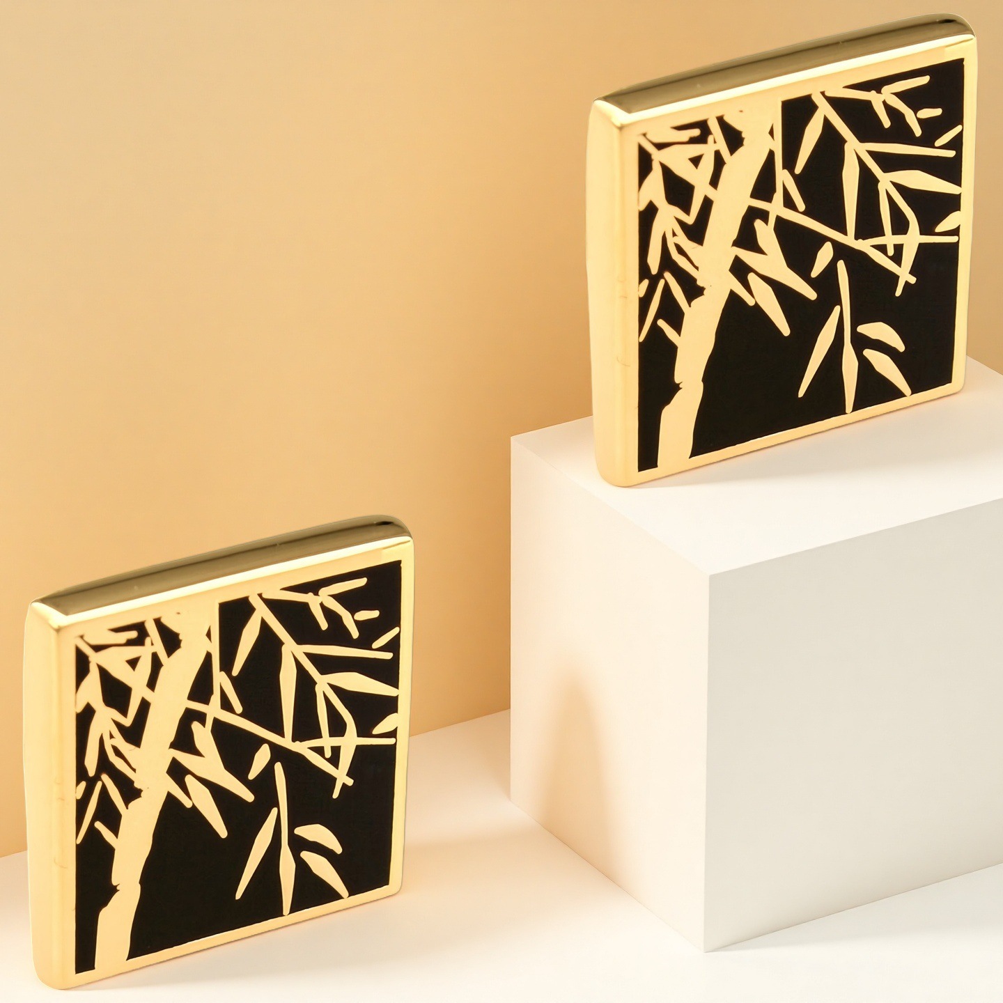 High Quality French Cufflinks Cuff Cuff Stud Men's cufflinks Bamboo Shape Cufflinks Gold