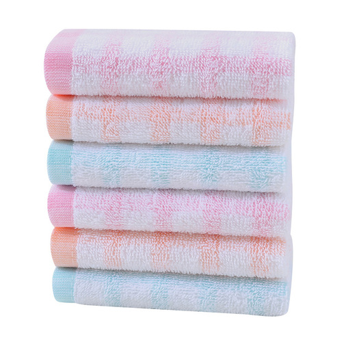 Pure cotton small square towel 25*25 kindergarten baby hand towel hook square towel 21 single yarn absorbent towel wholesale