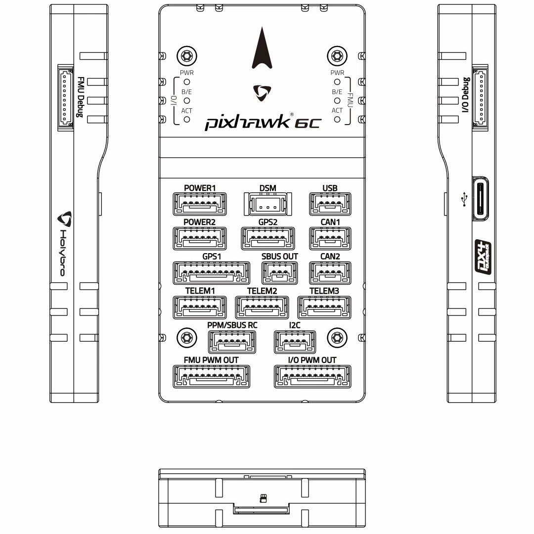 Holybro Harbin Pixhawk 6C Летательный контроль четырехосной мультисистемной беспилотник GPS