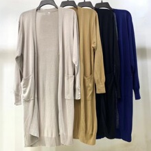 春季新款女式针织衫外贸原单优家女装中和款针织开衫 纯色披肩衫