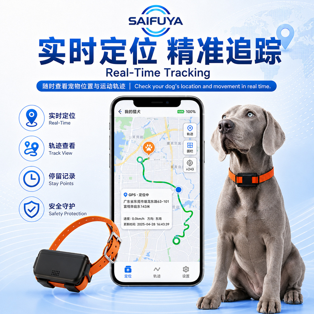Pet GPS tracker for large猎犬，防丢设备，海外国际通用版，谷哥多语言大容量。