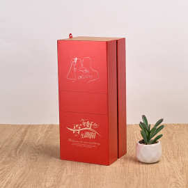 新款结婚喜宴酒类包装盒定做高级感白酒礼盒定制红酒黄酒翻盖酒盒