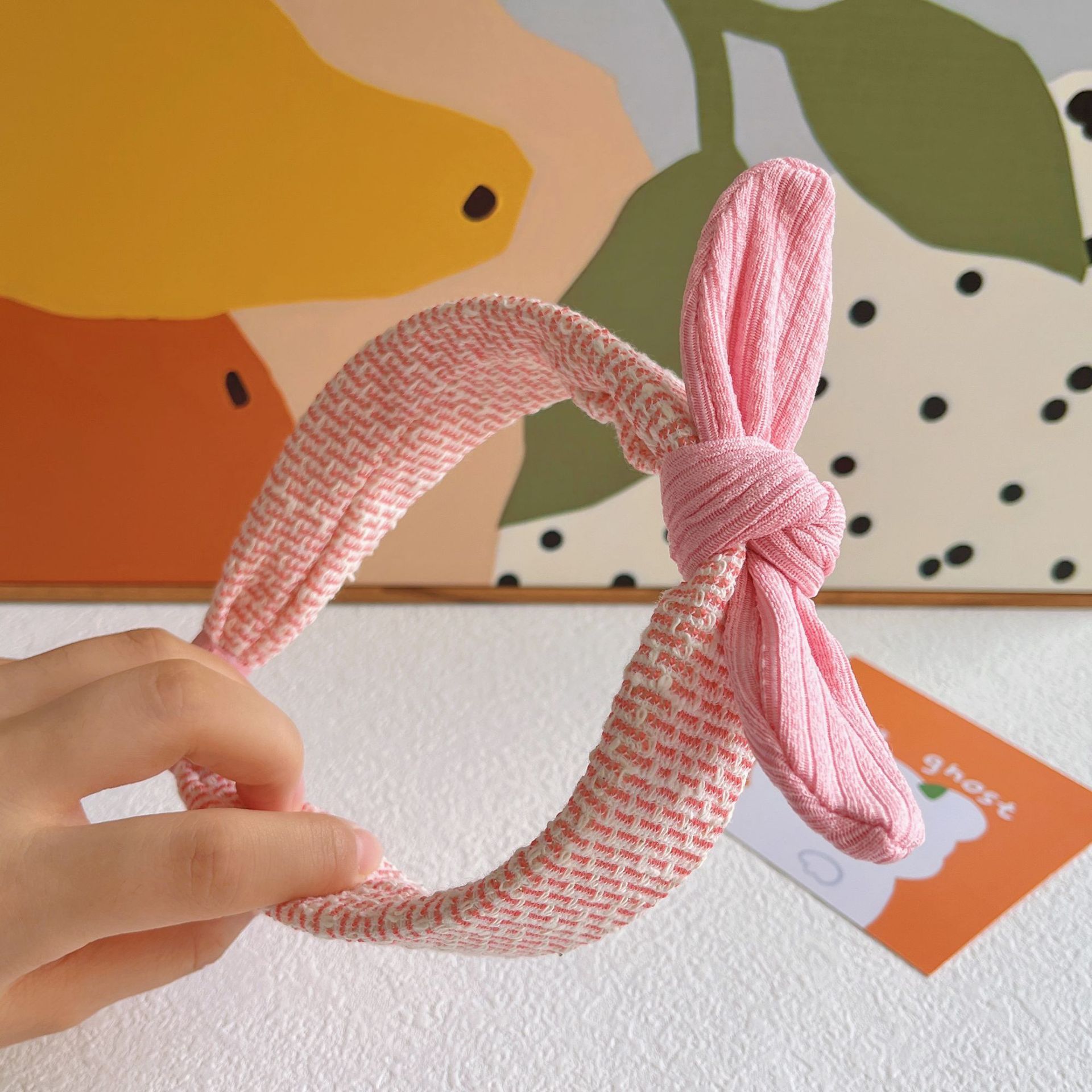 Nuevo estilo coreano lindo orejas de conejo bandas de cabello para niñas bandas de tela de borde ancho bandas de cabello de invierno y otoño arco bandas de cabello para niños