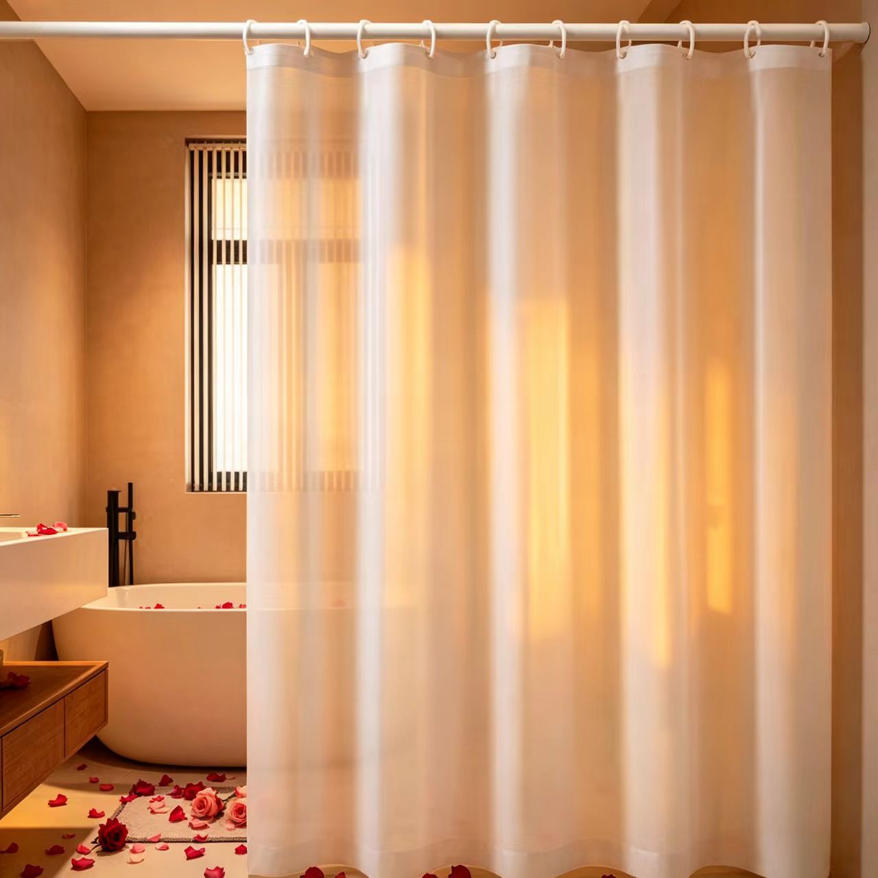 solid color waterproof curtain wet and dry separation