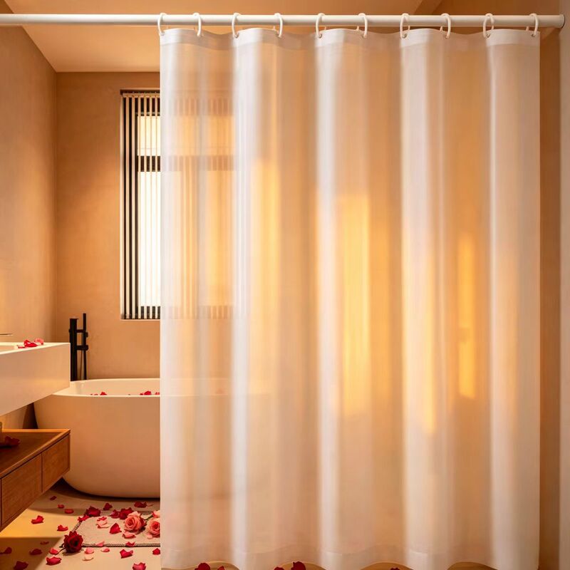 Solid Color Thickened Shower Curtain, Waterproof and Mildew-Proof, Dry and Wet Separation Partition Curtain, No-Drill Bathroom Hanging Curtain, Wholesale Peva Solid Color Thickened Shower Curtain, Waterproof and Mildew-Proof, Dry and Wet Separation Partition Curtain, No-Drill Bathroom Hanging Curtain, Wholesale Peva