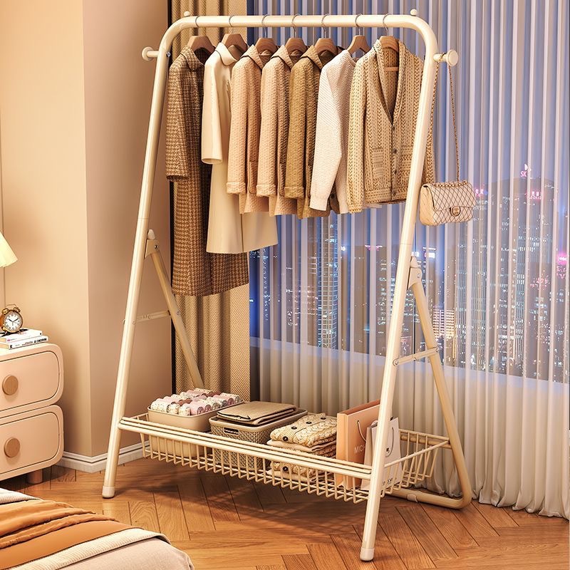 Clothes Rack Floor Household Dormitory Folding Bedroom Coat Rack Simple Indoor Clothes Rack Balcony Cool Clothes Rod