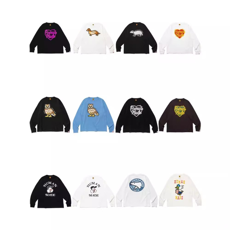 cloTTy Team Japanese STyle HUMAN HearT Dachshund Male and Female Couple Long-sleeved T-shirT AuTumn and WinTer Top BoTToming ShirT