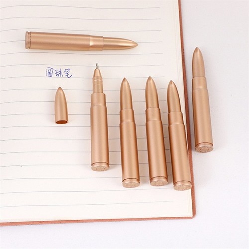 Creative Retro Bullet-Shaped Ballpoint Pen Simulation Weapon, Blue Ink Pen Promotion Small Gift Neutral Pen