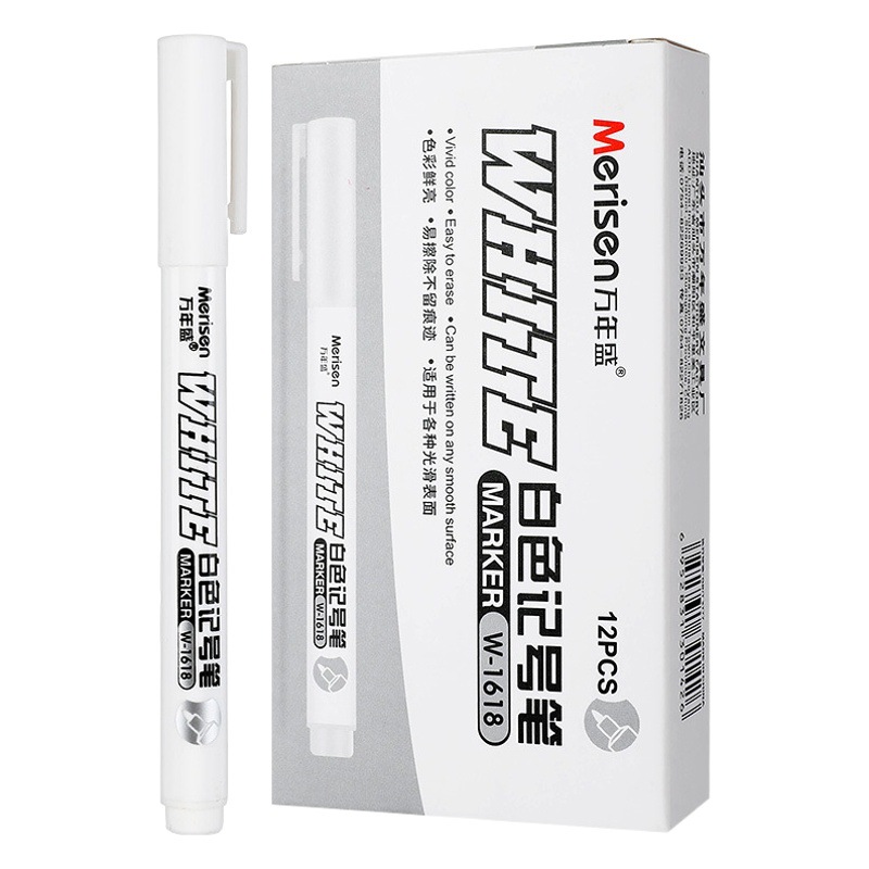 Wanniansheng 1618 blanco cabeza delgada sola cabeza marcador impermeable no borrable arte pintura graffiti rotulador al por mayor