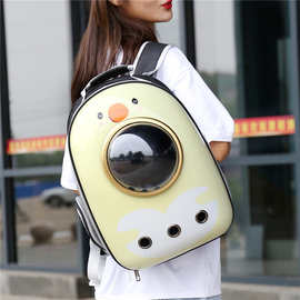 便携宠物包透气猫咪纯色旅游背包透明卡通大容量舒适防水航空箱