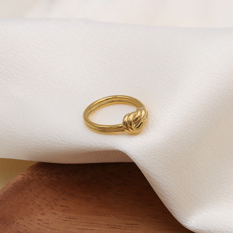 Knotted Gold Plated Stainless Steel Ring