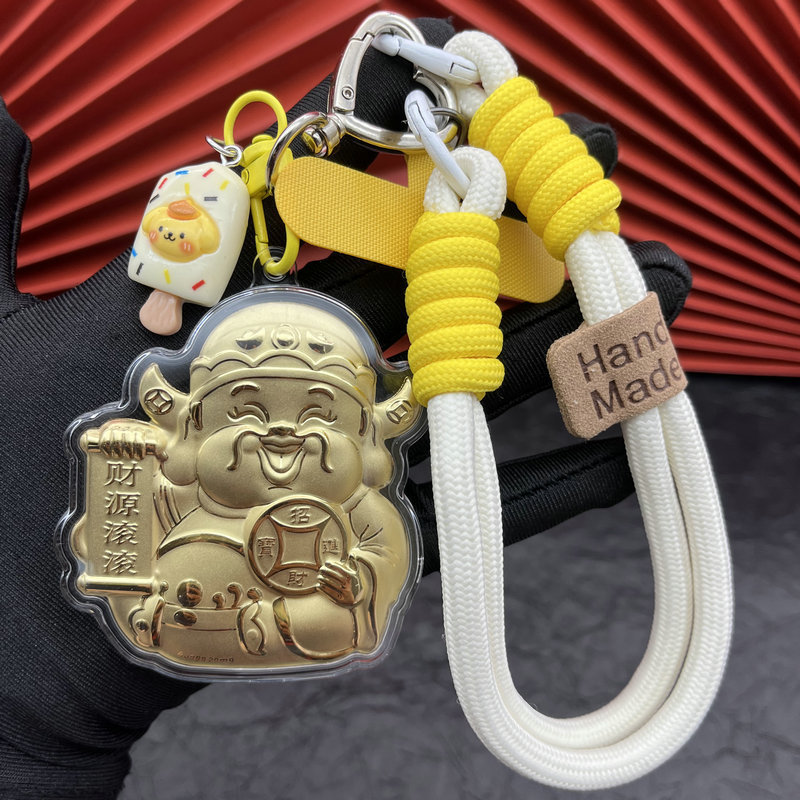 純金999 財神元宝 財神携帯電話キーホルダー バッグキーホルダー ガールフレンドへのギフトとして、富と宝を引き寄せる|undefined