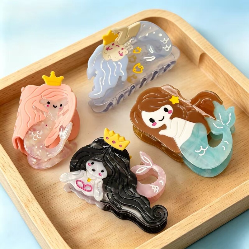 Ocean Mermaid Acetic Acid Hair Clip Sweet and Cute Cartoon Versatile Shark Clip Hair Accessory Ocean Mermaid Acetic Acid Hair Clip Sweet and Cute Cartoon Versatile Shark Clip Hair Accessory