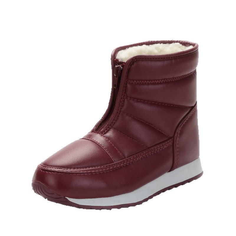 Zapatos de algodón para personas mayores, ligeros, cálidos, antideslizantes y protectoras de piernas, botas de nieve para invierno, aptas para personas de mediana edad y jóvenes, con caña corta y cremalleras para facilitar el calzado y descalzado. image 6