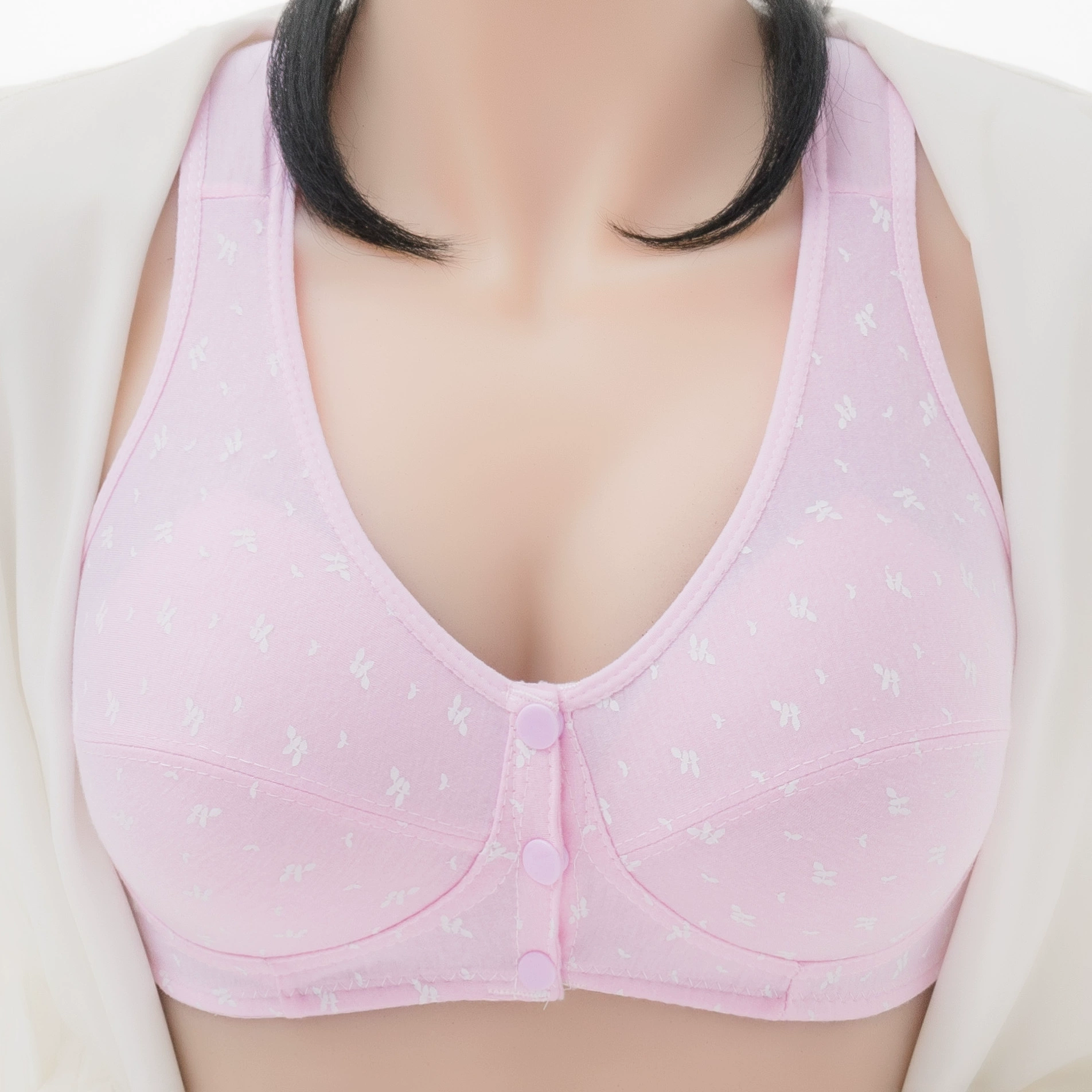 Wireless Front‑Closure Bra Top — Plus‑Size Tank Underwear for Middle Age, Thin Support