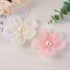 創意の韓国版の真珠の紗の花の名媛の髪飾りの服の小さい清新な補助材料の子供の靴下の靴の帽子の携帯電話の部品