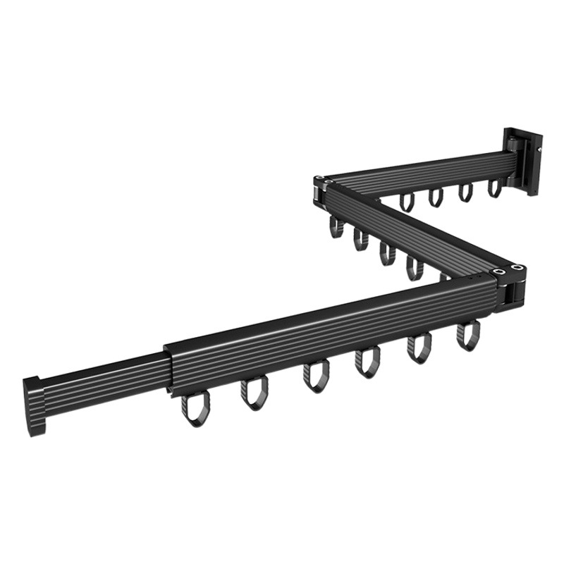 Percha de ropa sin golpes pequeña colgante de pared móvil giratorio sin balcón edredón de secado ropa plegable poste percha de ropa