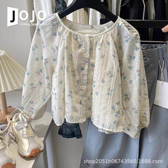 女童襯衫2024夏季新款襯衫寶寶洋氣時髦韓范長袖娃娃衫兒童小衫潮