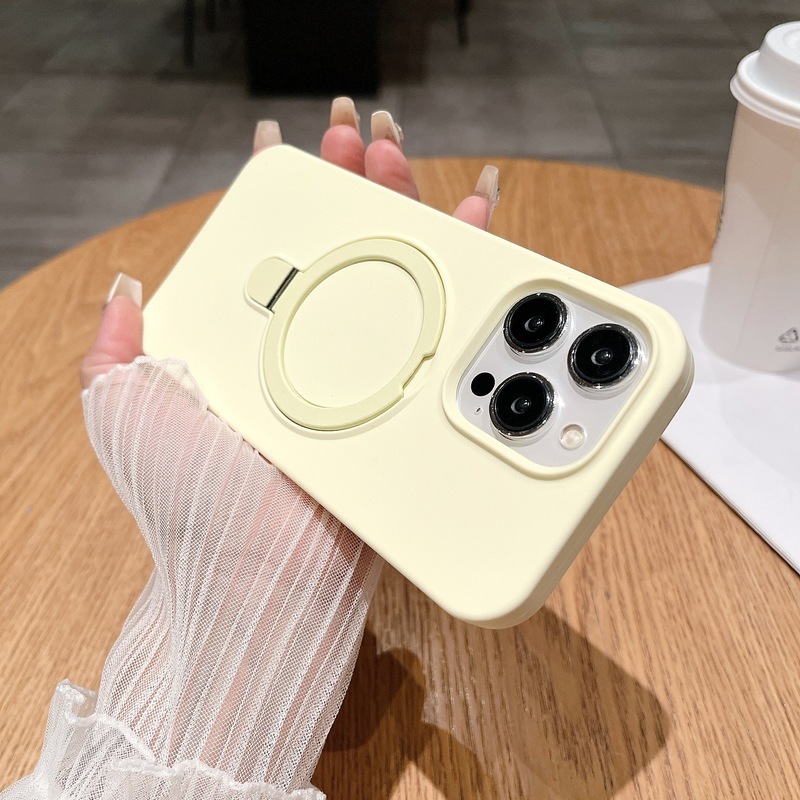 iPhone17promax対応 液体シリコン製 マグネット式スタンド付きスマホケース Apple16 大型ホール保護カバー|undefined