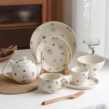 日系同款陶瓷器餐饮具茶具套装描金温泉樱花小众日式和风茶壶