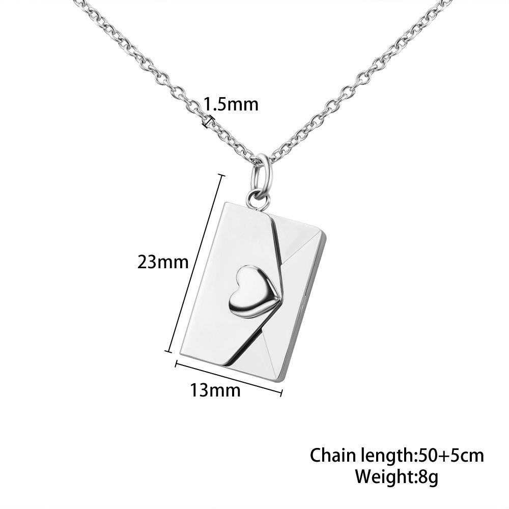 13g Weight Fashion Envelope Stainless Steel Pendant Necklace Stainless Steel Necklaces