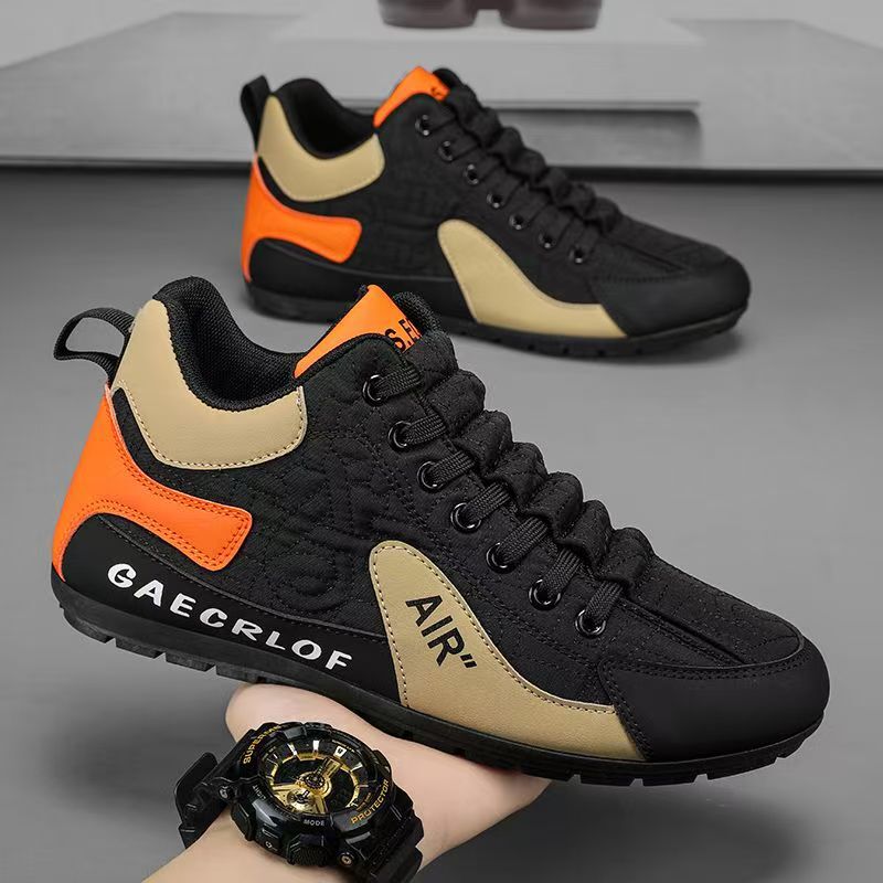 High-Top Shoes for Men 2025 Autum New Leather Breathable Casual Sports Shoes Soft Sole Non-Slip Driving Forrest Gump Shoes