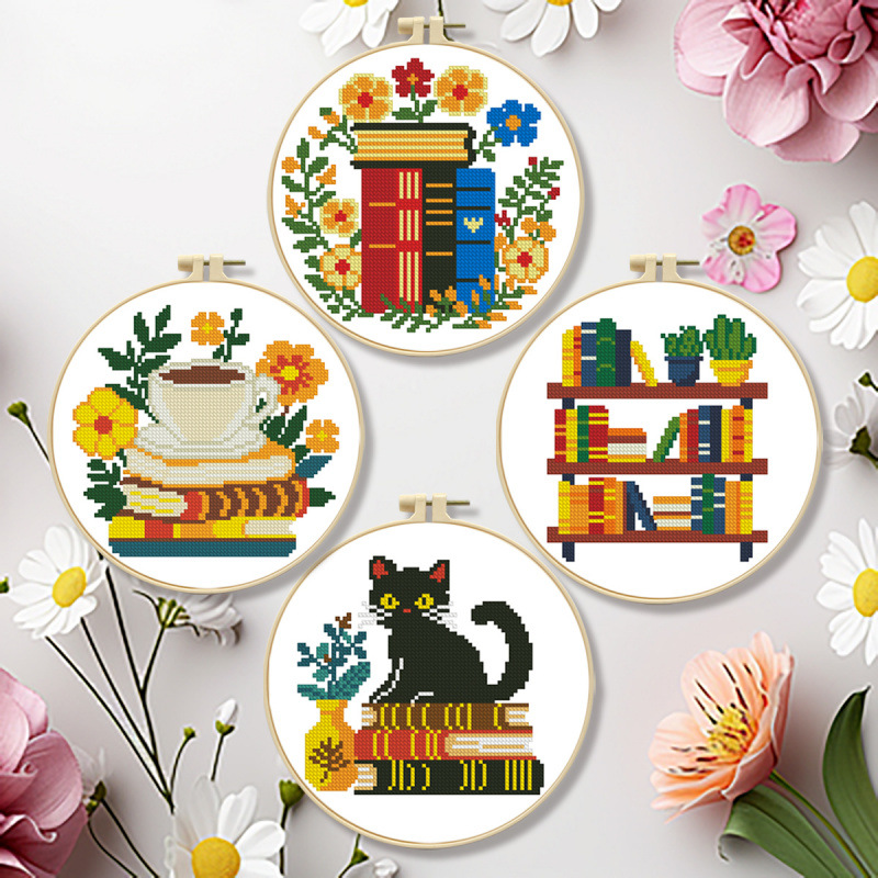 Decoración de estudio paquete de materiales de bordado cruzado para aprender todo el camino acompañado DIY hecho a mano en casa al por mayor image 10
