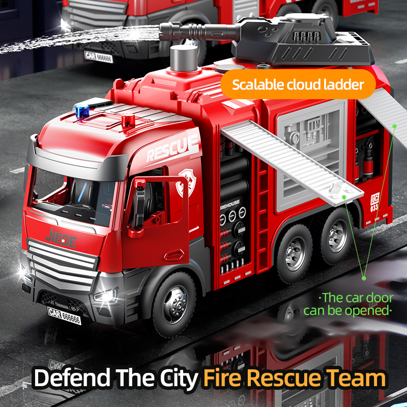 Cross-Border Children's Toys Inertia Car Boy Mixing Dump Truck Rescue Vehicle Transport Truck Alloy Engineering Vehicle Model