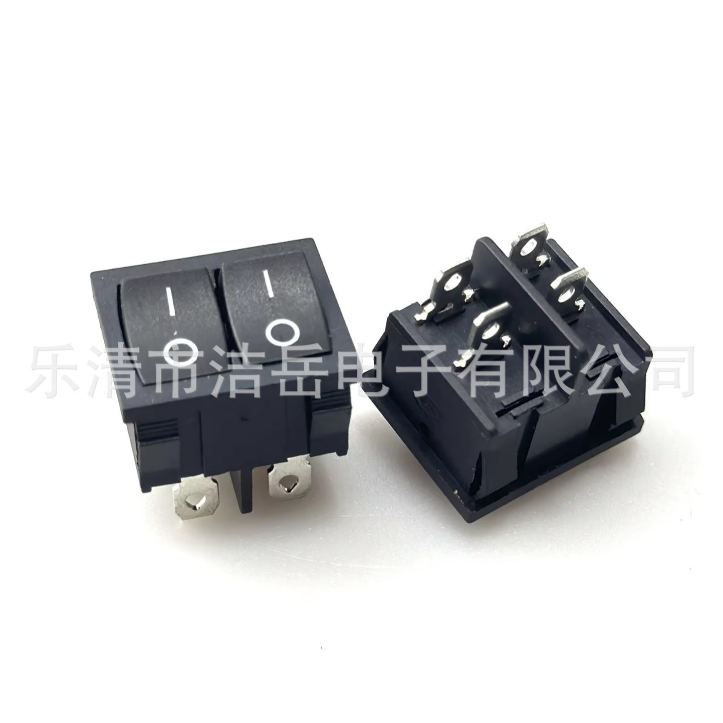 KCD1四脚二档双联KCD1船型按键开关黑