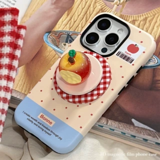 立体夜光水晶苹果18手机壳iPhone17promax适用16磁吸支架15韩系17