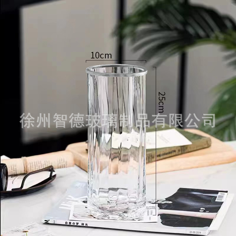 Jarrón de vidrio de porcelana de imitación flores secas flores creativas sala de estar arreglo floral lirio rosa agua decoración de escritorio