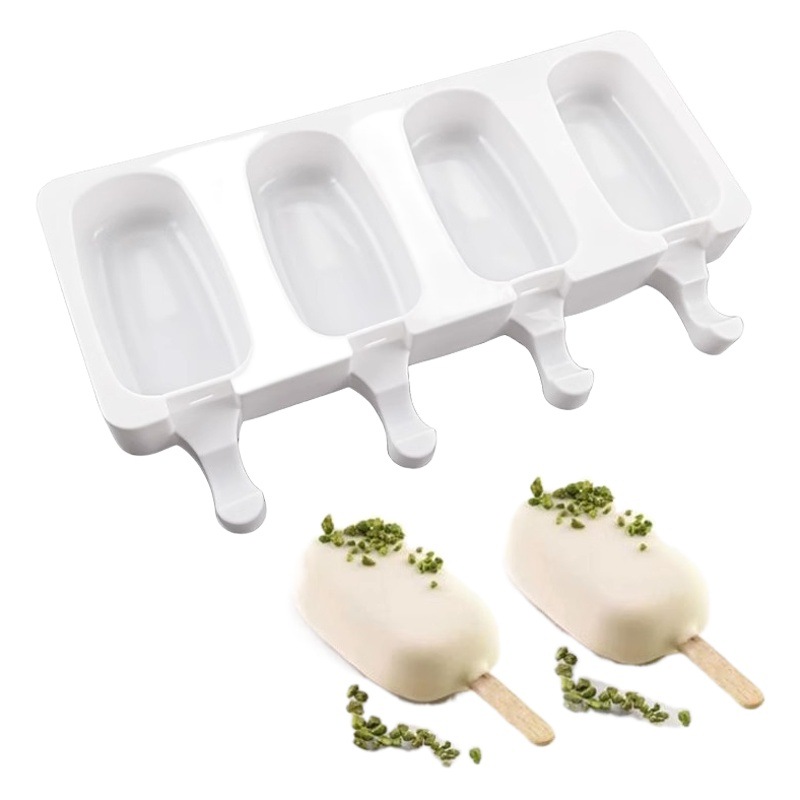 4-Piece Oval Homemade Menglong Ice Cream Mold Special Popsicle Ice Cream Ice Cream Popsicle Popsicle Mold