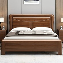 紫金檀木实木床.米双人大床现代简约.米主卧高箱储物婚床