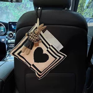Car Tissue Box Hanging Tissue Bag Cute Doll Creative Tissue Box Chair Back Front Tissue Box High-End