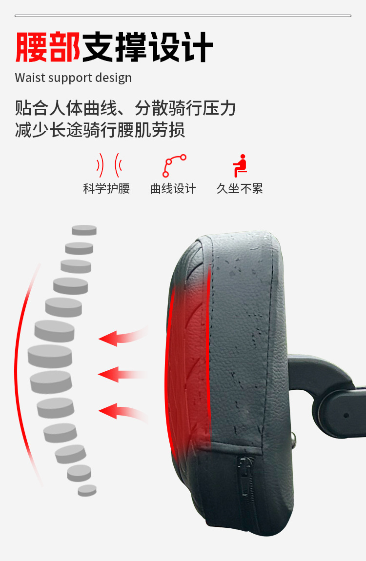 Motorcycle folding backrest for Graystone 250CVT, Flash 250V/300, Wuxi CU625, Chinchilla rear rack modification