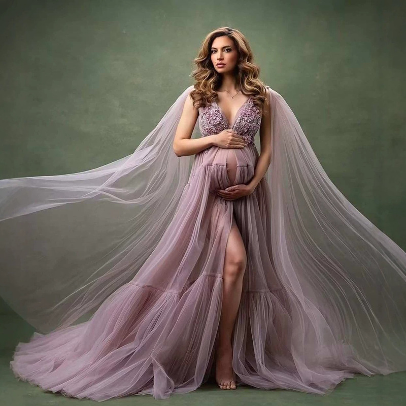 AliExpress Thin Mesh Maternity Dress Long Skirt V-neck Lace Floral Elegant Dress for Evening Dinner Party AliExpress Thin Mesh Maternity Dress Long Skirt V-neck Lace Floral Elegant Dress for Evening Dinner Party