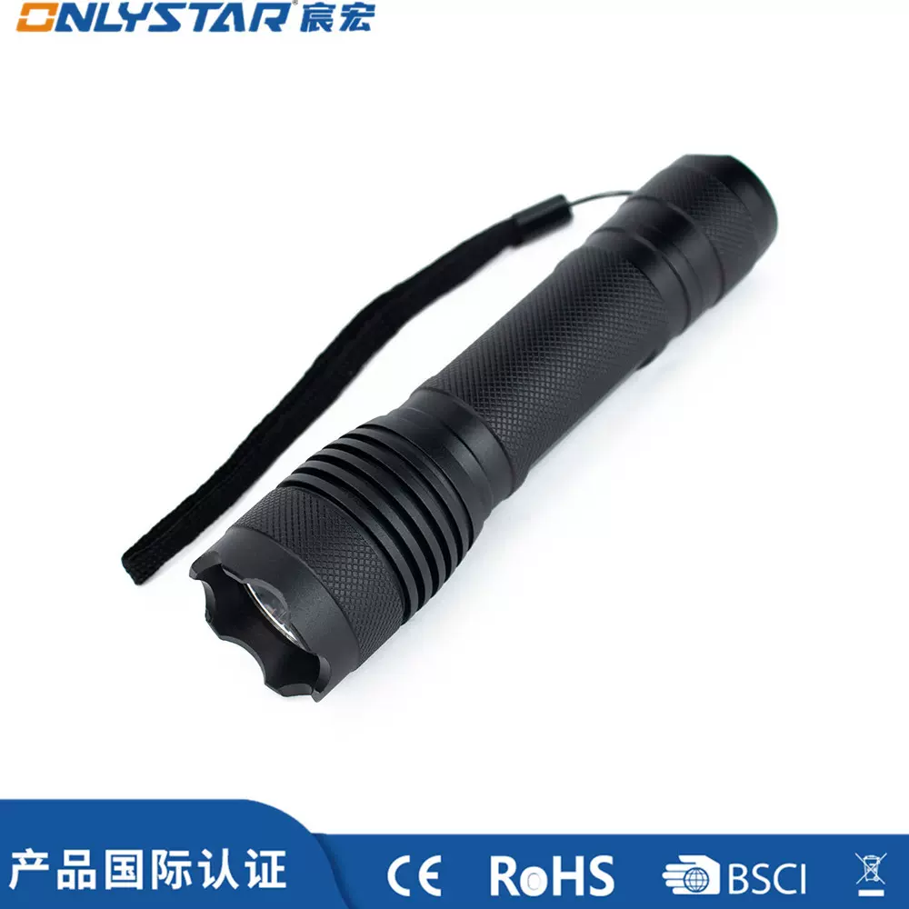 工厂定制批发P9大功率铝合金手电筒户外三档强光防身LED手持灯