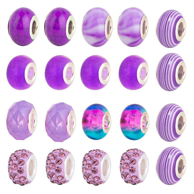 Purple beaded bracelet, set, children's accessory, Amazon