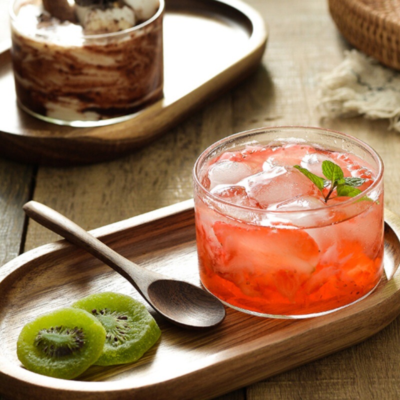 Simple High Borosilicate Glass Pudding Bowl Summer Ice Cream Ice Cream Bowl Household Afternoon Tea Bird's Nest Yogurt Dessert Bowl