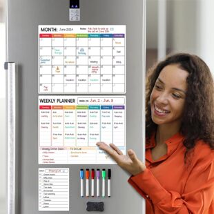 Cross-border refrigerator stickers magnetic simple message stickers schedule calendar month suit post-it notes menu magnetic whiteboard stickers