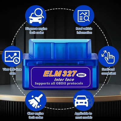 Elm327 Bluetooth B03 Handheld Plug-And-Play Obd Car Fault Diagnosis Instrument (Other Automotive Safety Supplies) - blue-boxed
