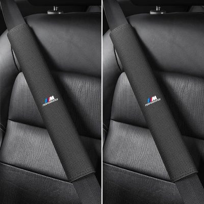 safety belt protective cover, Seat belt shoulder pad - bmw-m-white-label-38cm-suede-a-pair-of-noble-black-shoulder-pads