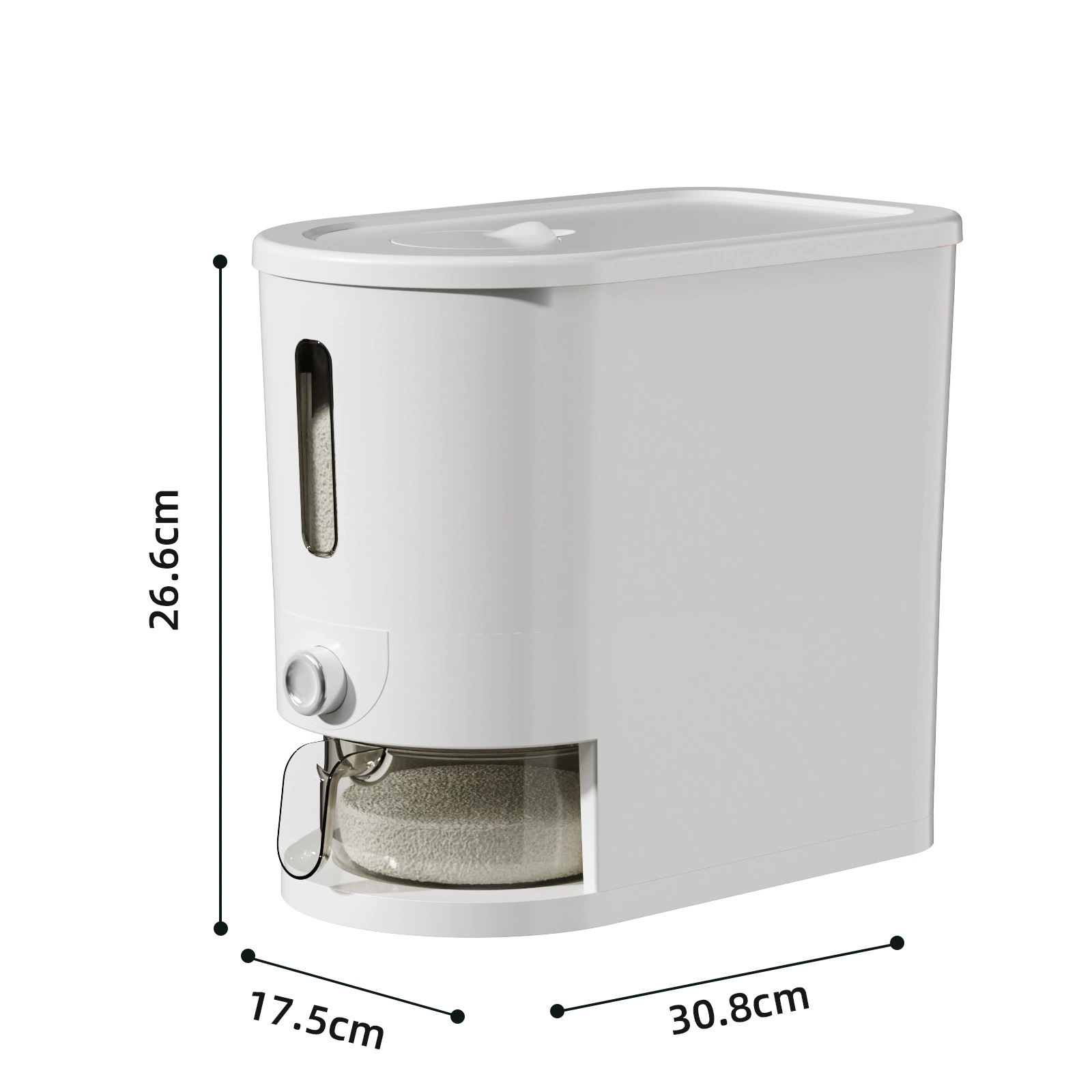 Capacious rice tank for home use, storage box, insect and moisture protection