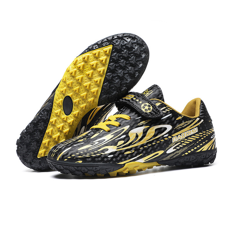 Calcio con nastro magico transfrontaliero per ragazzi e ragazze, scarpe per bambini, scarpe da calcio lunghe con chiodi professionali per studenti delle scuole elementari_voghion.com