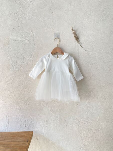 Dancing children's white autumn small princess costume
