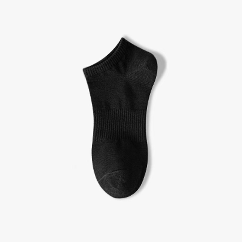 Men's Short Socks, Spring and Summer Style, Solid Color, Odor-Resistant, Sweat-Absorbent, Short Cotton Socks, Thin Black Men's Ankle Socks for Spring and Autumn