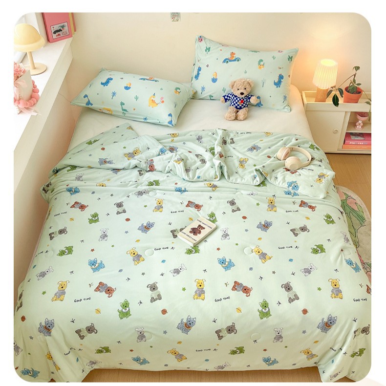 Edredón fresco de verano de algodón de punto individual y doble 2025 nuevo edredón de aire acondicionado de verano lavable a máquina para niños edredón fino