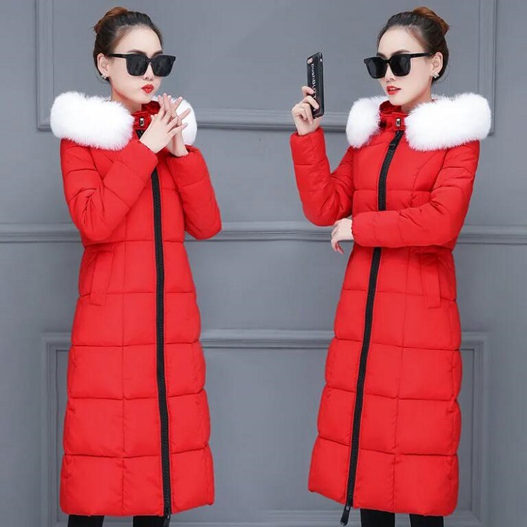 "Knielange winterjas voor dames - Slim-fit katoenen parka met verdikte warmte"_voghion.com