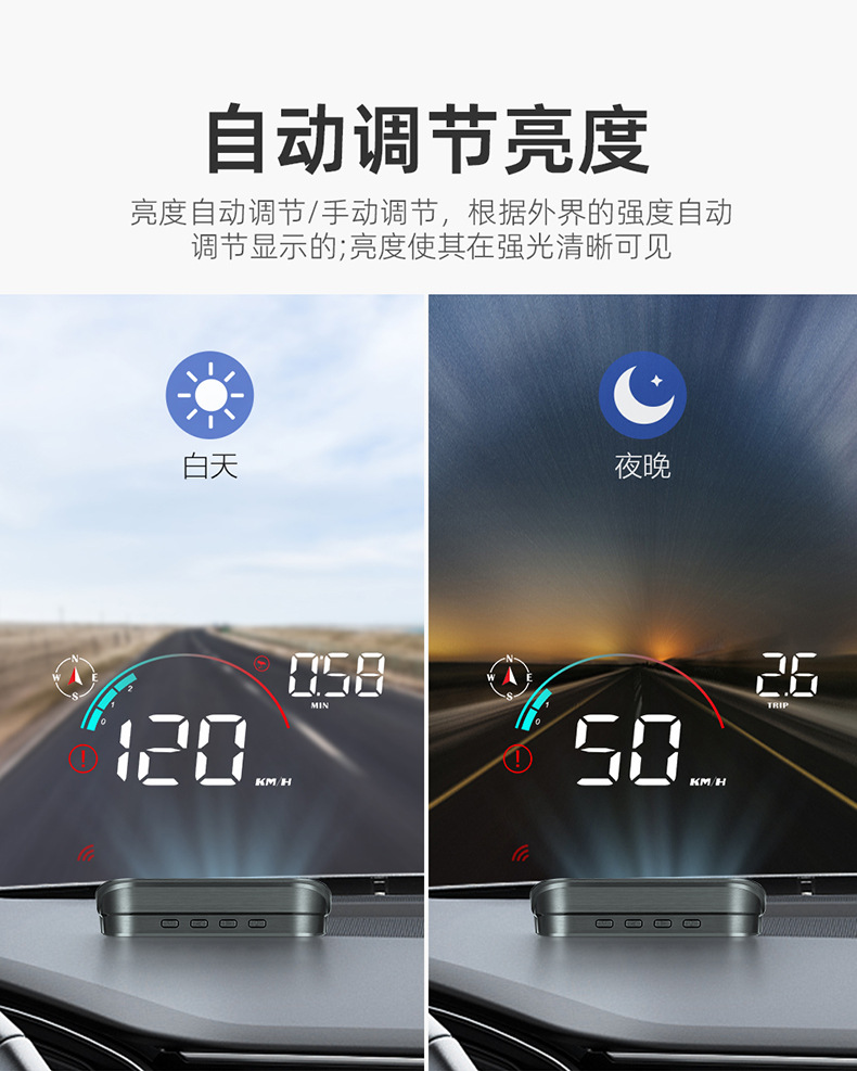 Car Head-Up Display Gps Multi-Function Car Hud Speed Obd Voice Broadcast Speed Measurement Digital Dog Instrument